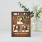 Rustic Country Wood Print 3 Foto Abschluss Postkarte (Stehend Vorderseite)