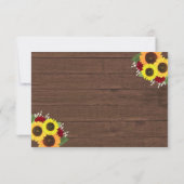 Rustic Country Wood Sunflower Rose Wedding RSVP (Rückseite)