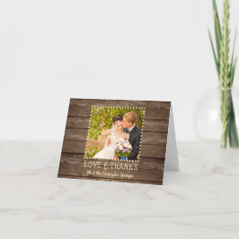 Rustic Country Wood Wedding Foto Vielen Dank Karte