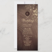 Rustic Country Wood Wedding Programm (Vorderseite)