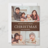 Rustic Country Wood Winter Christmas Feiertagskarte (Vorderseite)