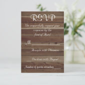 Rustic Country Wooden RSVP Karte (Stehend Vorderseite)