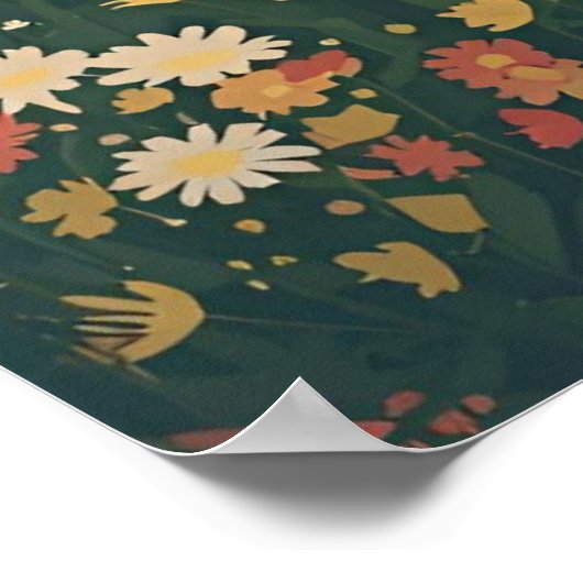 Rustic Countryside Cabin with Wildflowers  Poster (Ecke)