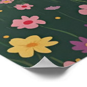 Rustic Countryside Cabin with Wildflowers Poster (Ecke)