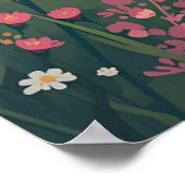 Rustic Countryside Cabin with Wildflowers Poster (Ecke)