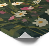 Rustic Countryside Cabin with Wildflowers Poster (Ecke)