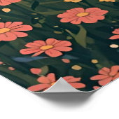 Rustic Countryside Cabin with Wildflowers Poster (Ecke)