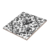 Rustic Countryside Floral Motif Monochrome Elegant Fliese (Seite)