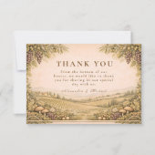 Rustic Countryside Vineyard Wedding Dankeskarte (Vorderseite)