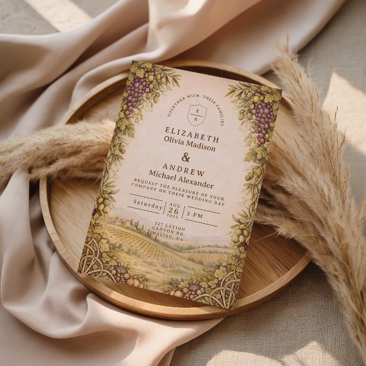Rustic Countryside Vineyard Wedding Einladung