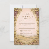 Rustic Countryside Vineyard Wedding RSVP Karte (Vorderseite)