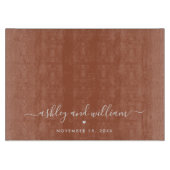 Rustic Couple etablierte Date Script Bauernhof Schneidebrett (Vorderseite)