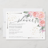 Rustic Couple's Shower Dusty Green Foliage Einladu Einladung (Vorderseite)