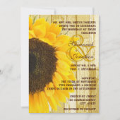 Rustic Coutry Chic Barn Wood Sunflower Wedding Einladung (Vorderseite)