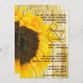 Rustic Coutry Chic Barn Wood Sunflower Wedding Einladung (Vorne/Hinten)