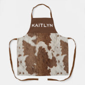 Rustic Cow Faux Fur Spots Brown White Schürze (Vorderseite)
