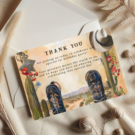 Rustic Cowboy 1st Rodeo Birthday Dankeskarte