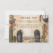 Rustic Cowboy 1st Rodeo Birthday Dankeskarte (Vorderseite)