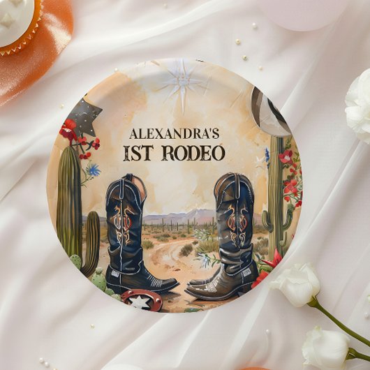 Rustic Cowboy 1st Rodeo Birthday Pappteller