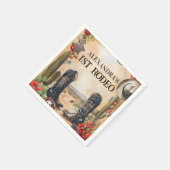 Rustic Cowboy 1st Rodeo Birthday Serviette (Ecke)