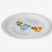 Rustic Cowboy Baby Shower Plates for Boys Pappteller (Schrägansicht)