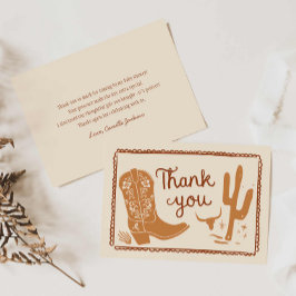 Rustic Cowboy Babydusche Danke Karte