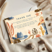 Rustic Cowboy Boots 1st Birthday Dankeskarte