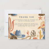 Rustic Cowboy Boots 1st Birthday Dankeskarte (Vorderseite)