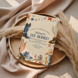 Rustic Cowboy Boots 1st Birthday Einladung