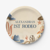 Rustic Cowboy Boots 1st Birthday Pappteller (Vorderseite)