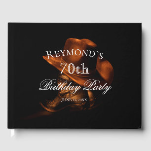 Rustic Cowboy Boots Country Birthday Gästebuch