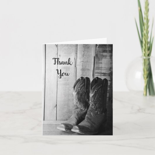 Rustic Cowboy Boots Country Western Vielen Dank Dankeskarte (Vorderseite)