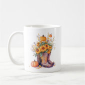 Rustic Cowboy Boots Sonnenblume Pumpkin Kaffeetasse (Links)