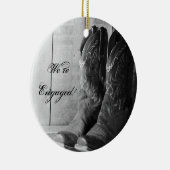 Rustic Cowboy Boots Western Verlobung Keramik Ornament (Rechts)