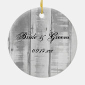 Rustic Cowboy Boots Western Verlobung Keramik Ornament (Hinten)