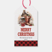Rustic cowboy Christmas tag editable with custom Geschenkanhänger (Vorderseite)