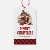 Rustic cowboy Christmas tag editable with custom Geschenkanhänger (Rückseite)