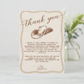  Rustic Cowboy Hat Photo Graduation Party Script Dankeskarte (Stehend Vorderseite)