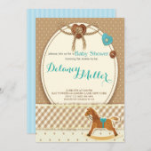 Rustic Cowboy Horsey Baby Shower Boy Einladungen (Vorne/Hinten)
