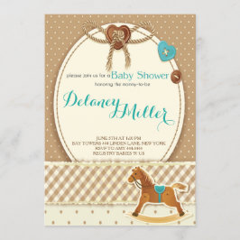 Rustic Cowboy Horsey Baby Shower Boy Einladungen