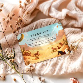 Rustic Cowboy Rodeo 1st Birthday Celebration Dankeskarte