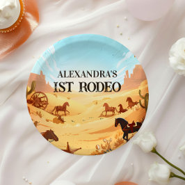 Rustic Cowboy Rodeo 1st Birthday Celebration Pappteller