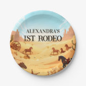 Rustic Cowboy Rodeo 1st Birthday Celebration Pappteller (Vorderseite)