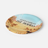 Rustic Cowboy Rodeo 1st Birthday Celebration Pappteller (Schrägansicht)