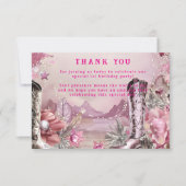 Rustic Cowboy Rodeo 1st Birthday Design Dankeskarte (Vorderseite)