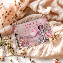 Rustic Cowboy Rodeo 1st Birthday Design Dankeskarte