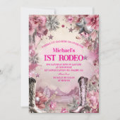 Rustic Cowboy Rodeo 1st Birthday Design Einladung (Vorderseite)