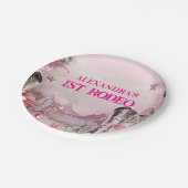 Rustic Cowboy Rodeo 1st Birthday Design Pappteller (Schrägansicht)