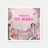 Rustic Cowboy Rodeo 1st Birthday Design Serviette (Vorderseite)