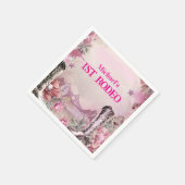 Rustic Cowboy Rodeo 1st Birthday Design Serviette (Ecke)